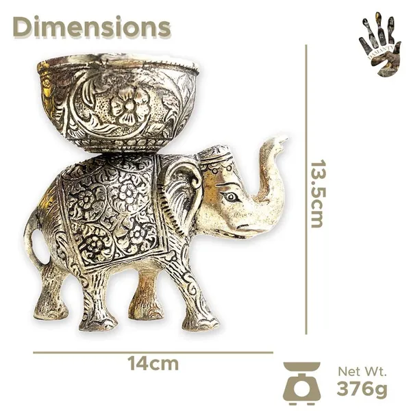 German_Silver_Elephant_with_Bowl_-_Handcrafted_Decorative_Piece_for_Home_Decor_and_Gifting_|_Silver_Elephant_Statue_with_Serving_Bowl_|_Elegant_Centerpiece_for_Table_and_Shelf_Decor_(Small)