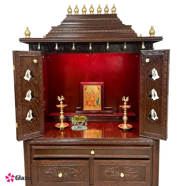 German_Silver_Gold_Plated_Kamdhenu_Cow_with_Calf_Idol__|_Decorative_Showpiece_for_Home_Temple_|_Hindu_Pooja_Gift_|_Vastu_Figurine_for_Prosperity_|_Diwali_Decoration_for_Spiritual_Ambience