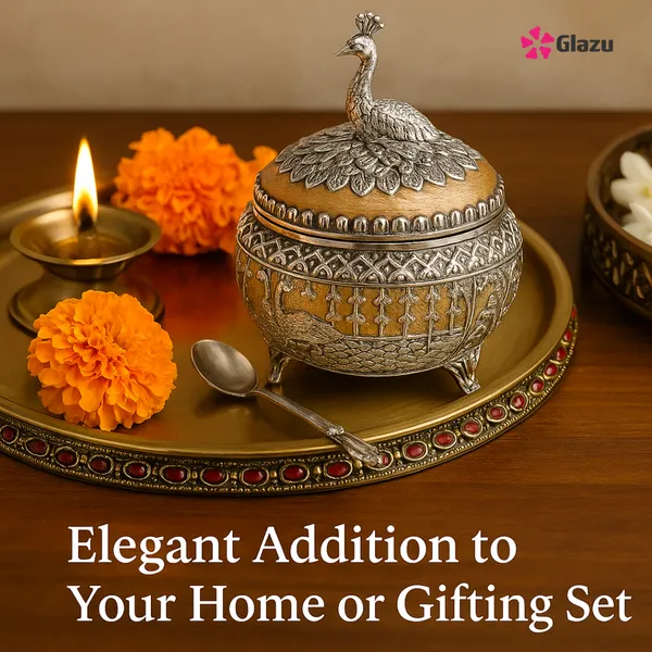 German_Silver_Peacock_Mukwas/Mouth_Freshener,_Peach_?_Elegant_Traditional_Mouth_Freshener_Box_for_After-Meal_Refreshment_?_Premium_Gift_for_Occasions_&_Festivals