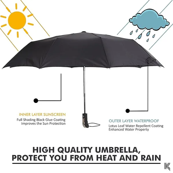 GLAZU_Automatic_Open_Close_10_Ribs_Compact_Umbrella_(Black)__Durable_Windproof_Travel_Umbrella_with_Strong_Frame_|_Lightweight_Rain_Gear_for_Men_&_Women