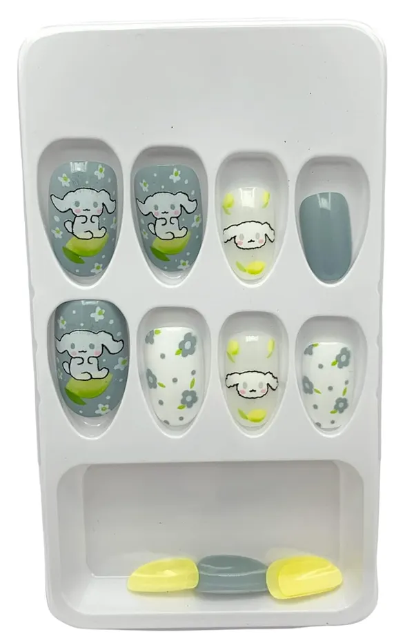 Blue_Smoke_Designer_Press_On_Artificial_Nails/Fake_Nails_Almond/Squoval_With_1_Glue_Kit