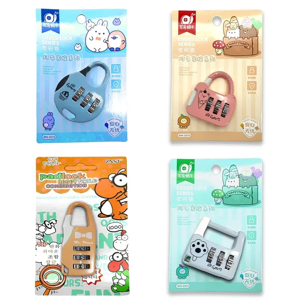3_Dial_Number_Lock,_Cute_Small_Padlock_For_Luggage/Bags_Metal_Lock_With_Click_Button-Small,_Sturdy,_And_Reliable_(Pack_Of_4)