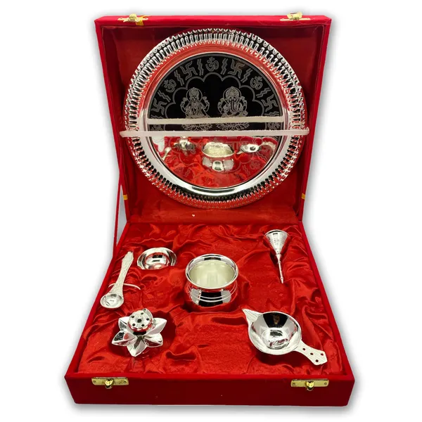 Elegant_Pooja_Thali_Set_-_Silver_Plated_|_Auspicious_Decor_for_Rituals