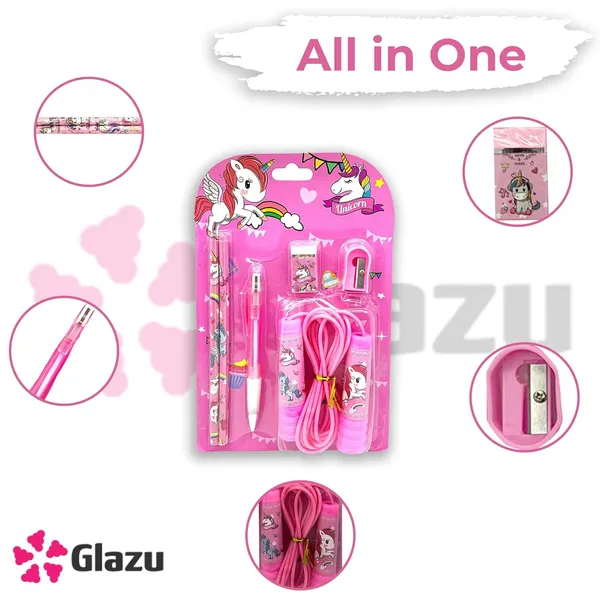 Pink_Frozen/Unicorn/Barbie_Cute_Print_Pouch_With_Pencil_Box_And_Stationary_Kit_For_Girls_Kanjak/Birthday_Gift