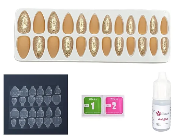 Whiskey_Glitter_&_Matte_Press_On_Artificial_Nails/Fake_Nails_With_1_Nail_Glue_Kit