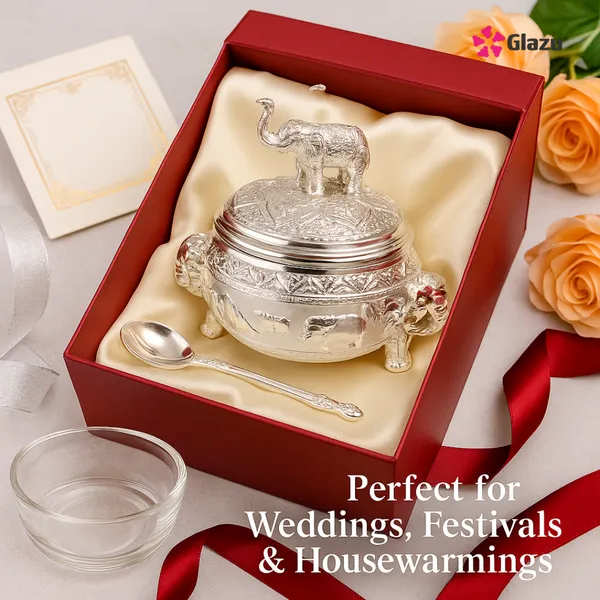 German_Silver_Elephant_Mukhwas/Mouth_Freshener,_White_Elegant_Traditional_Mouth_Freshener_Box_for_After-Meal_Refreshment_?_Premium_Gift_for_Occasions_&_Festivals