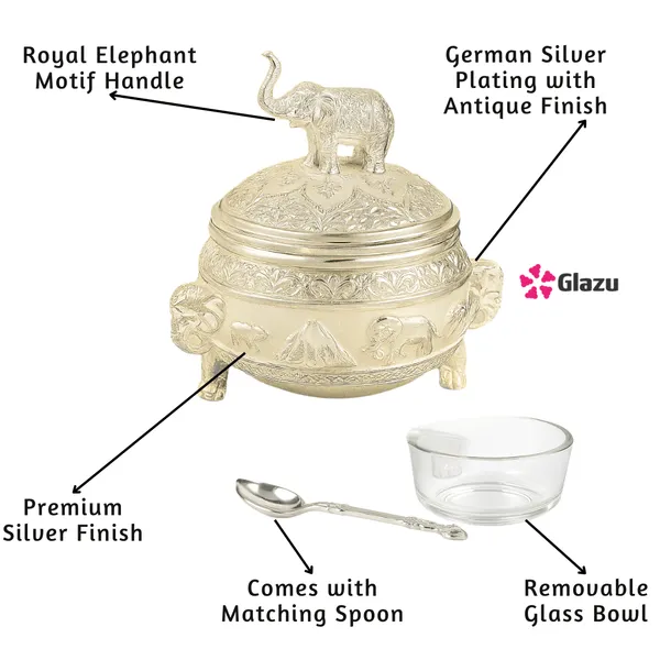 German_Silver_Elephant_Mukhwas/Mouth_Freshener,_White_Elegant_Traditional_Mouth_Freshener_Box_for_After-Meal_Refreshment_?_Premium_Gift_for_Occasions_&_Festivals