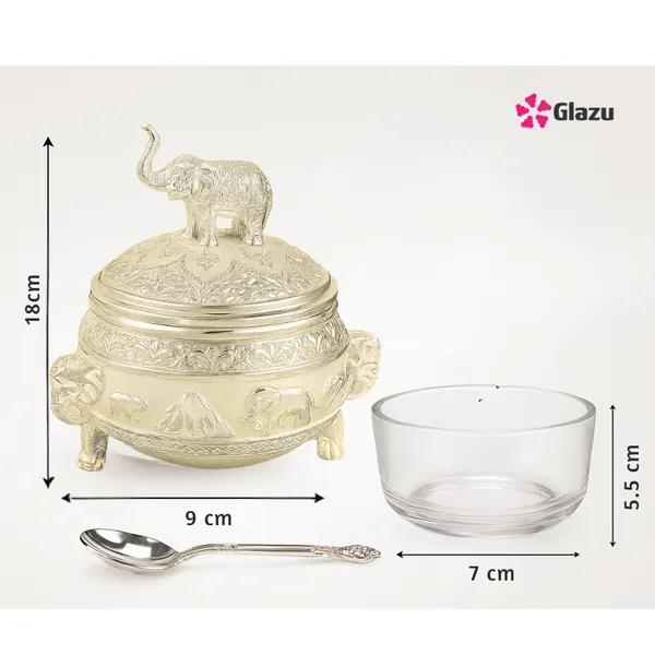 German_Silver_Elephant_Mukhwas/Mouth_Freshener,_White_Elegant_Traditional_Mouth_Freshener_Box_for_After-Meal_Refreshment_?_Premium_Gift_for_Occasions_&_Festivals