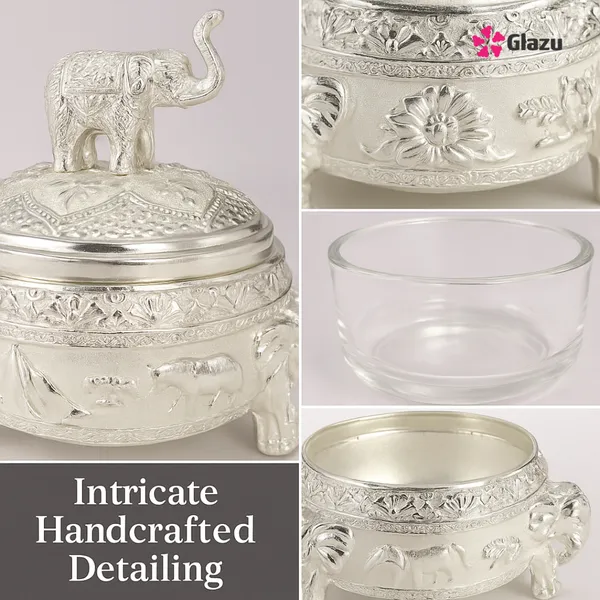 German_Silver_Elephant_Mukhwas/Mouth_Freshener,_White_Elegant_Traditional_Mouth_Freshener_Box_for_After-Meal_Refreshment_?_Premium_Gift_for_Occasions_&_Festivals