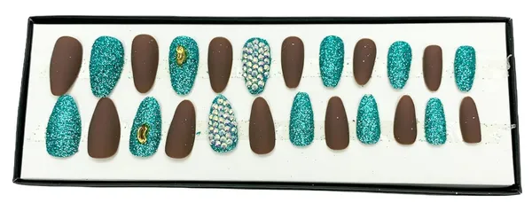 Tumbleweed_Matte_&_Glitter_Artificial/False_Nails_Set,_Nail_Glue_Included