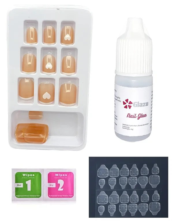 Whiskey_Designer_Press_On_Artificial_Nails/Fake_Nails_Almond/Squoval_With_1_Glue_Kit
