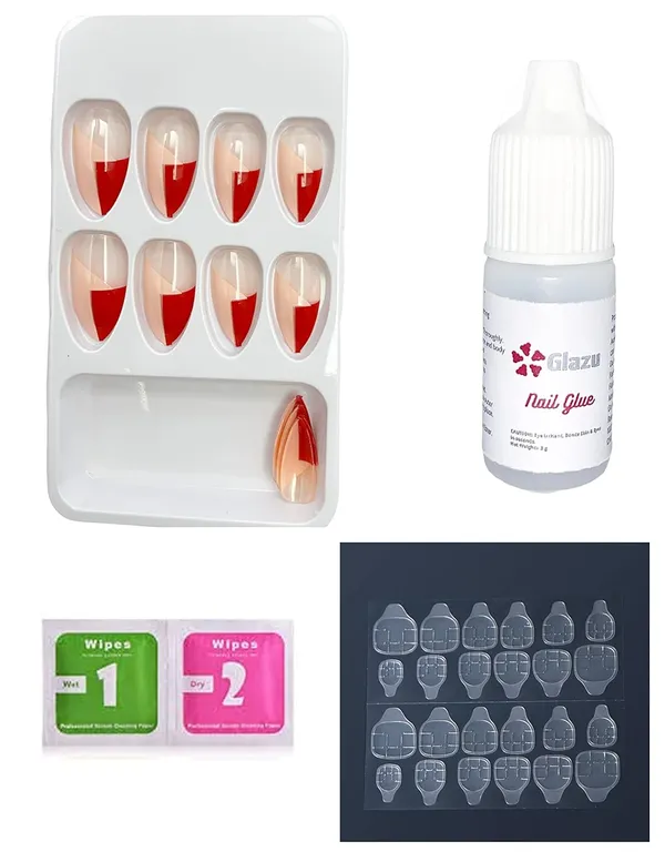 Thunderbird_Cameo_Designer_Press_On_Artificial_Nails/Fake_Nails_Almond/Squoval_With_1_Glue_Kit