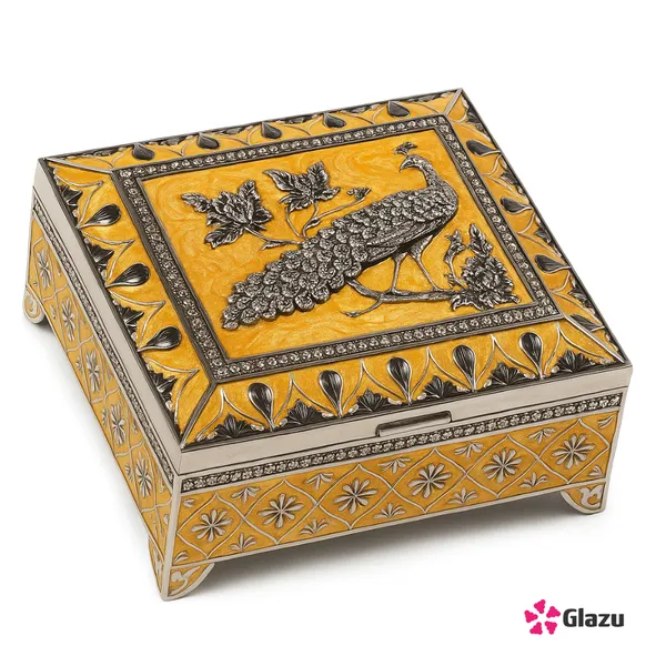 German_Silver_Jewellery_Box,_Peach_?_Elegant_Storage_for_Jewelry_&_Accessories_?_Premium_Quality,_Durable_and_Stylish_Box_for_Rings,_Necklaces,_Earrings,_and_Bracelets