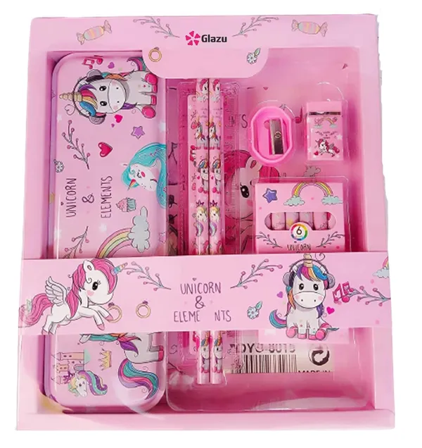 Pink_Unicorn/Frozen_Stationary_Gift_Set_With_Pencil,_Sharpener,_Eraser,_Scale,_Pencil_Box_And_Crayon_(Pack_Of_6_Items)
