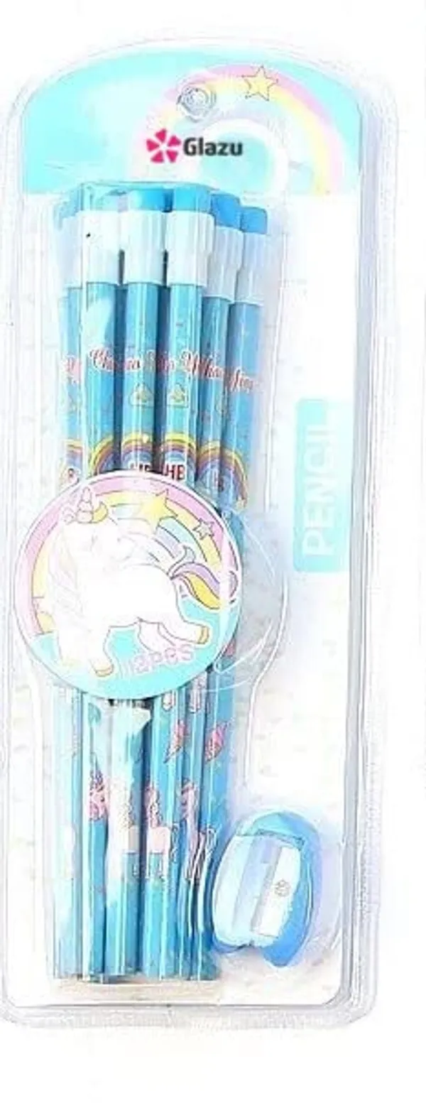Blue_Unicorn_Stationery_Hb_Pencil_Set_For_Sketching,_Writing,_For_Kids,_Children,_School_Student,_Office,_Return_Gifts_With_Free_Eraser_And_Sharpener_(Set_Of_12_Pencils)_(Hb_Blue)