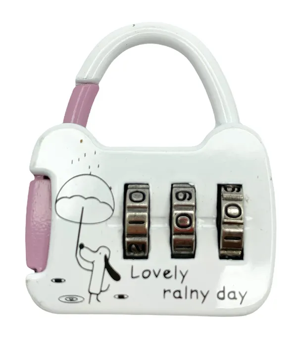 3_Dial_Number_Cute_Small_Padlock_For_Luggage/Bags_Metal_Lock_With_Click_Button_(Pack_Of_6)