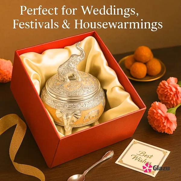 German_Silver_Elephant_Mukhwas/Mouth_Freshener,_Peach_Elegant_Traditional_Mouth_Freshener_Box_for_After-Meal_Refreshment_?_Premium_Gift_for_Occasions_&_Festivals
