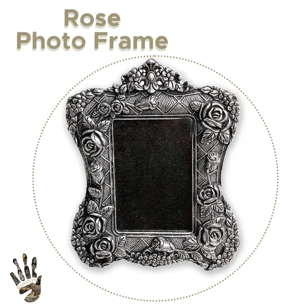 German_Silver_Rose_Photo_Frame_-_Elegant_Home_Decor_with_Unique_Design_|_Holds_5x7_Inches_Photos