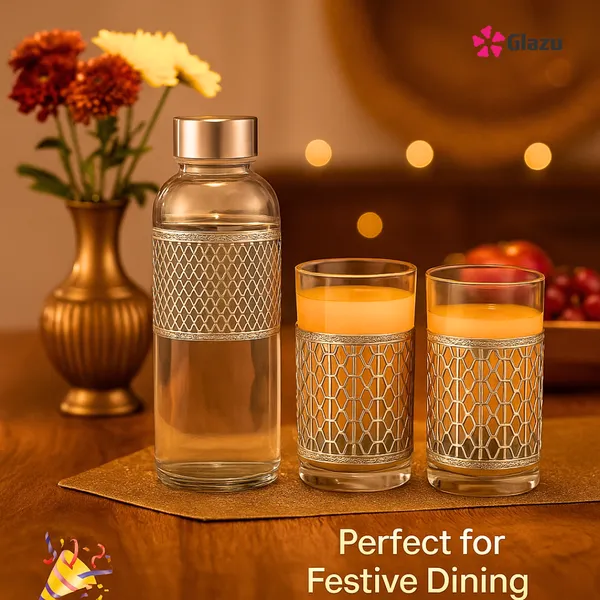 German_Silver_Jali_Glass_Bottle_&_Tumbler_Gift_Set_with_Velvet_Box_?_Elegant_Decorative_Set_for_Drinks,_Water,_or_Gifts_?_Premium_Quality,_Traditional_&_Stylish