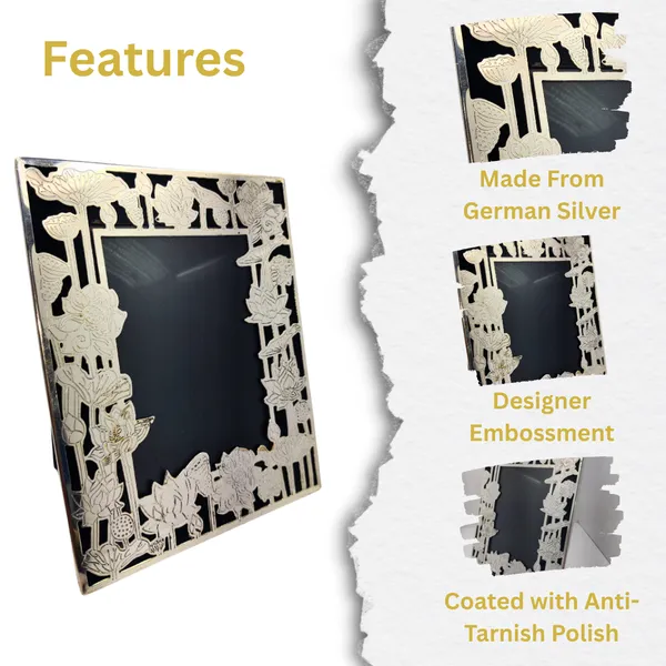 German_Silver_Rectangle_Photo_Frame_for_Tabletop_&_Wall_Decor_|_Antique_Finish_Picture_Frame_|_Traditional_Home_Decor_Item_|_Elegant_Gift_for_Wedding,_Anniversary_&_Housewarming_Ceremonies