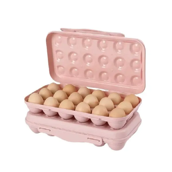 Plastic_Refrigerator_Egg_Trays_Pack_of_1_Egg_Storage_Box_Stackable_Plastic_Egg_Containers_with_18_Egg_Grooves_for_Fridge_Kitchen_Restaurant_Egg_Container_(Pink)