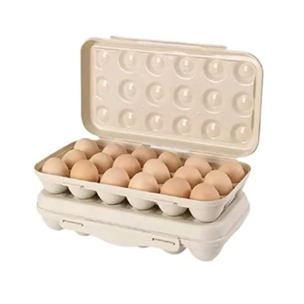 Plastic_Refrigerator_Egg_Trays_Pack_of_1_Egg_Storage_Box_Stackable_Plastic_Egg_Containers_with_18_Egg_Grooves_for_Fridge_Kitchen_Restaurant_Egg_Container_(Cream)