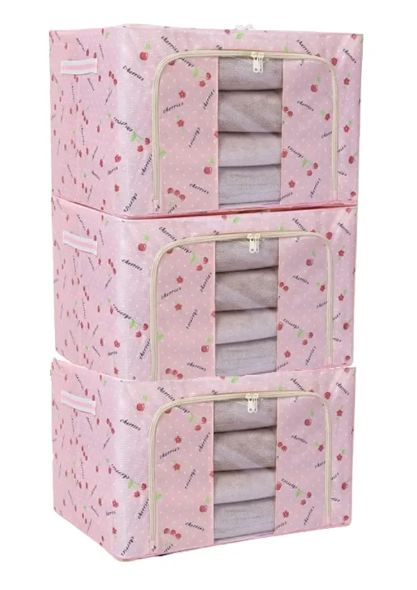 24_Liter_Foldable_Storage_Box_for_Clothes_with_Steel_Frame_|_Large_Organizer_for_Wardrobe_|_Cloth_Storage_Bag_for_Saree,_Shirt,_Blanket