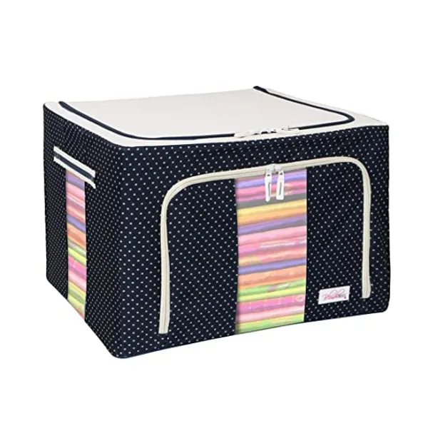 24_Liter_Foldable_Storage_Box_for_Clothes_with_Steel_Frame_|_Large_Organizer_for_Wardrobe_|_Cloth_Storage_Bag_for_Saree,_Shirt,_Blanket