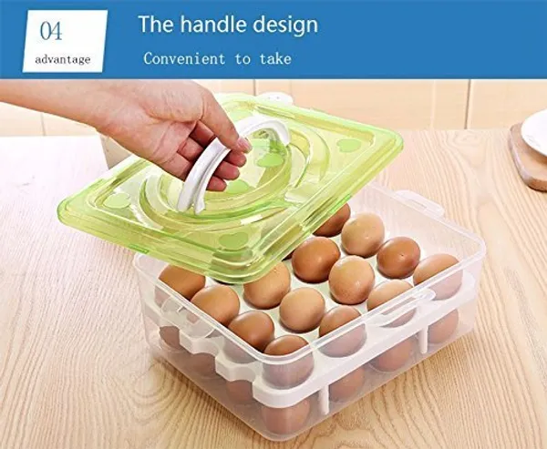 2_Layer_Refrigerator_32_Egg_Storage_Box/Food_Storage_Box/Vegetable_Storage_Basket_with_Tray_(Blue)