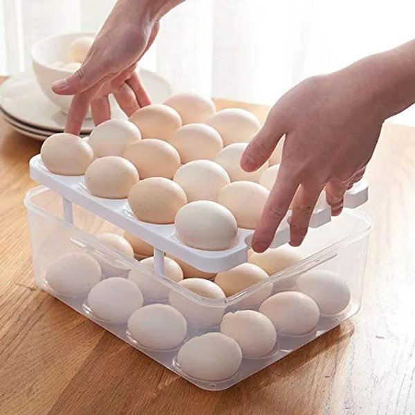2_Layer_Refrigerator_32_Egg_Storage_Box_with_Tray_(Pink)