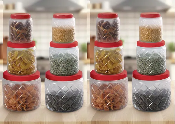Frosty_Diamond_Plastic_PET_Storage_Jar_and_Container_Set,_12_Pieces,_(4_x_1100ml,_4_x_600ml,_4_x_300ml)