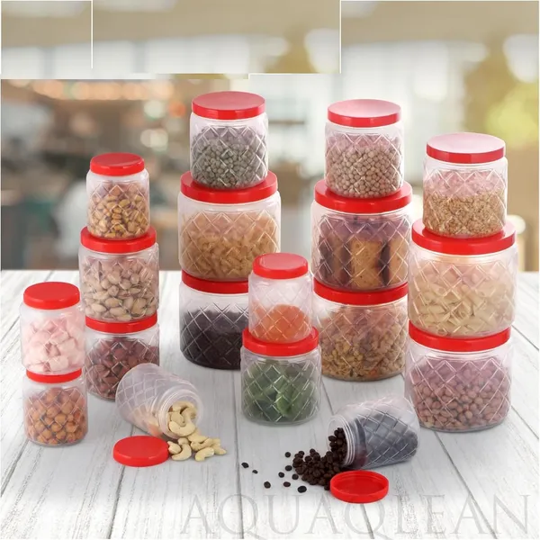 Frosty_Diamond_Plastic_PET_Storage_Jar_and_Container_Set,_06_Pieces,_(2_x_1100ml,_2_x_600ml,_2_x_300ml)