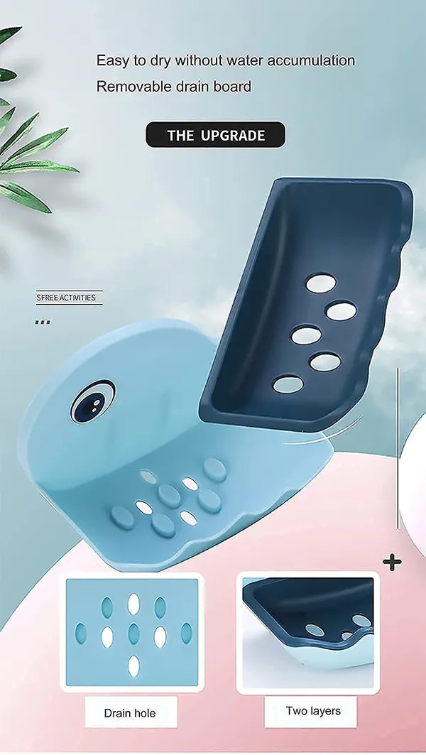 Self_Adhesive_(Pack_of_2)_Wall_Mounted_Fish_Shape_Soap_Stand_Holder_Dispenser_for_Bathroom_Kitchen,Single_Layer_ABS_Plastic_Soap_Stand/Holder