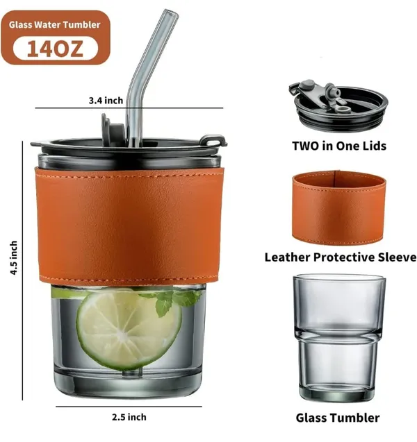 Glass_Coffee_Mug_with_Glass_Lid_and_Straw_400ml_Glass_Sipper_with_Lather_Sleeve,_Drinking_Water,Juice_Glass,_Coffee_Mug_for_Gift,_Tea_Cup,_Can_Glass,_Mason_Jar,_Tumbler_Mug