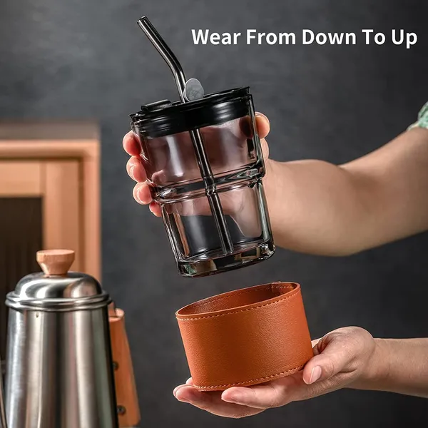 Glass_Coffee_Mug_with_Glass_Lid_and_Straw_400ml_Glass_Sipper_with_Lather_Sleeve,_Drinking_Water,Juice_Glass,_Coffee_Mug_for_Gift,_Tea_Cup,_Can_Glass,_Mason_Jar,_Tumbler_Mug