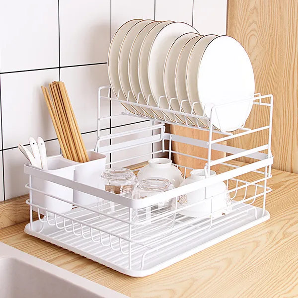Kitchen_Dish_Rack_Steel_|Dish_Drainer_|_Steel_Drying_Rack_with_Removable_Drain_Board,_Rack_2-Tier_Large,_Size(43L_x_31W_x_18H_cm),_Alloy_Steel