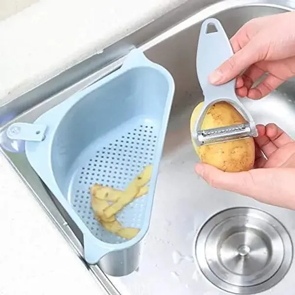 2_Pieces_of_Triangular_Shape_Sink_Basket,_Corner_Kitchen_Sink_Strainer_Basket,_Multi-Function_Water_Storage_Tank_Drain_Rack_For_Kitchen,_Bathroom,_Soap_Box_Organizer