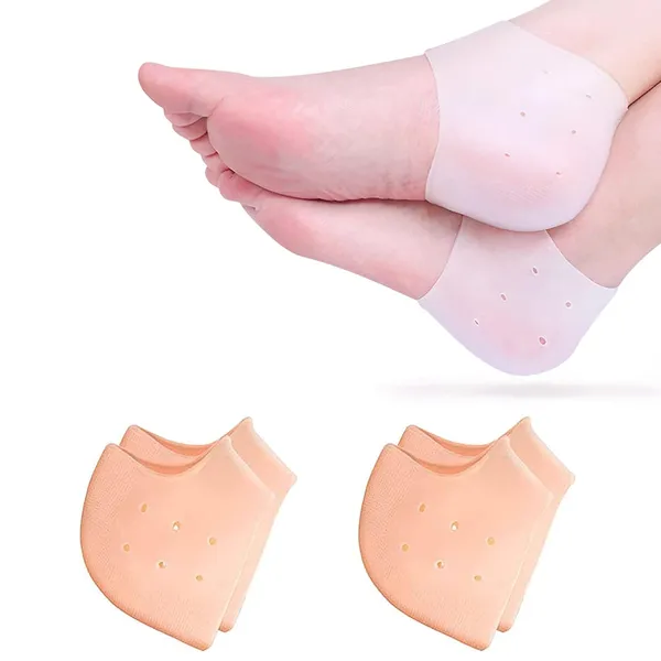 Silicone_Gel_Heel_Pad_Socks_for_Pain_Relief_(pack_Of_2)|_Heel_Swelling_Pain_Relief_|_Anti_Crack_Moisturizing_Socks_for_Dry_Hard_Cracked_Ankles_|_Man_and_Women_Gel_Heel_Protectors_Free_Size
