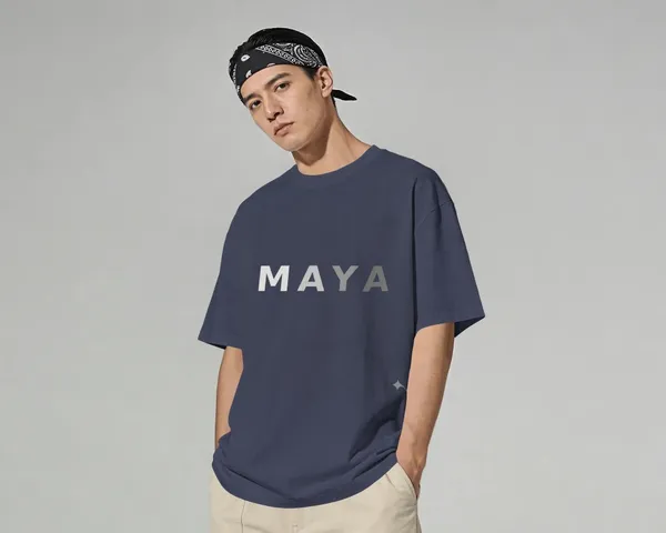 MAYA_Navy_Blue_Statement_Oversized_Tee