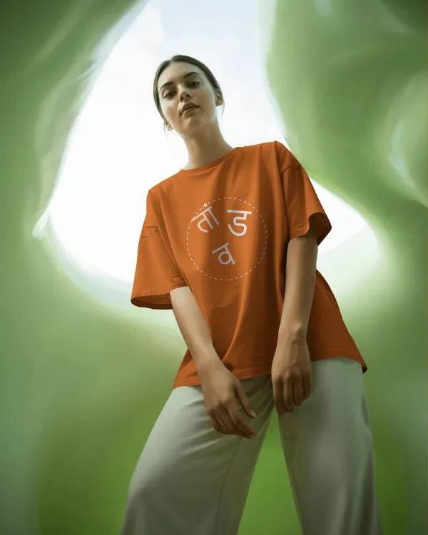 TANDAV_Orange_Statement_Oversized_Tee
