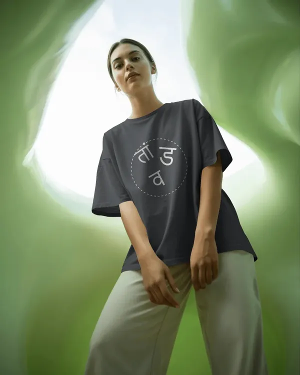 TANDAV_Steel_Grey_Statement_Oversized_Tee