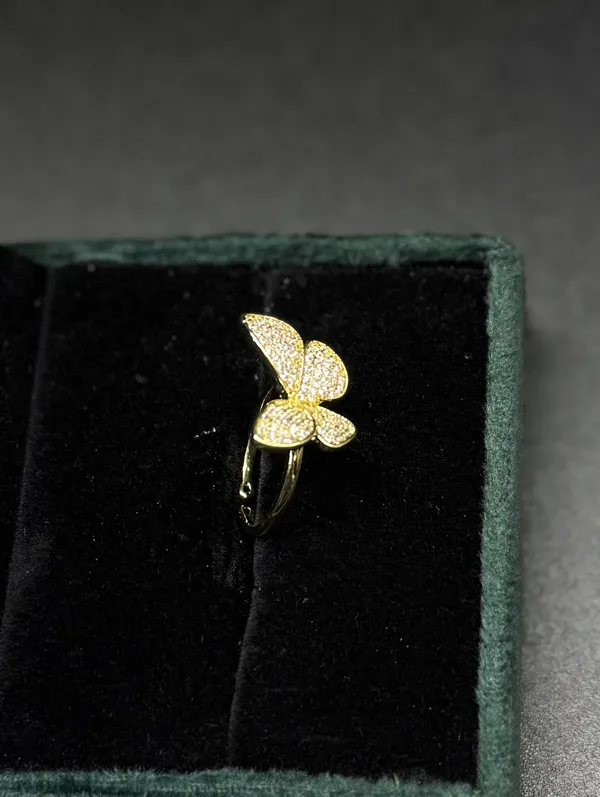 Gold_Plated_Butterfly_Shape_Stone_Embedded_Adjustable_Ring_For_Women_&_Girls