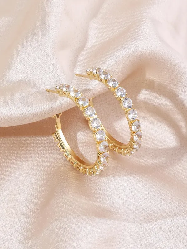 Gold_Ring_Circle_Zircon_Hoop_Earring