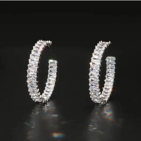 White_Ring_Circle_Zircon_Hoop_Earring