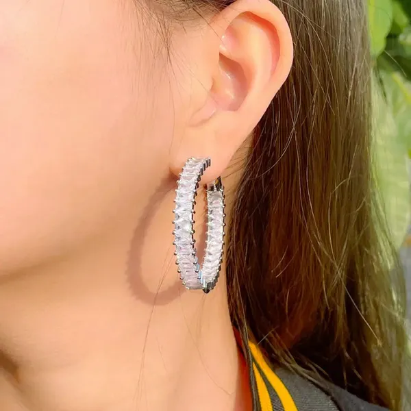 White_Ring_Circle_Zircon_Hoop_Earring