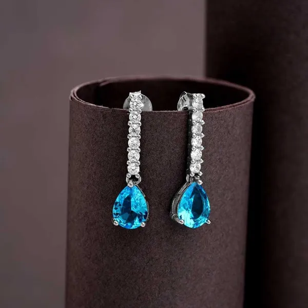 Silver_Plated_Emerald_Water_Drop_Earrings_Stud