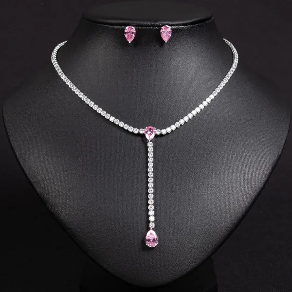 Pink_Drop_Tennis_Stone_Embedded_Necklace_With_Matching_Studs_For_Women_&_Girls