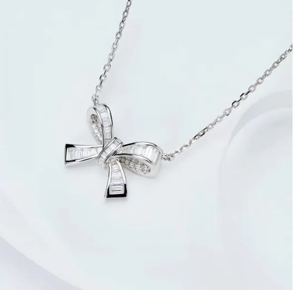 Radiant_Silver_Plated_Bow_Shape_Stone_Embedded_Necklace_For_Women_&_Girls