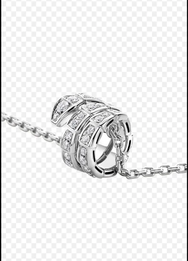 360_Degree_Rotating_Stone_Embedded_Snake_Shape_Necklace_For_Women_&_Girls