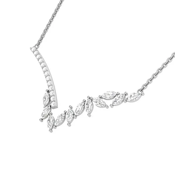 Delicate_Leaf_Silver_Plated_Stone_Embedded_Necklace_For_Women_&_Girls